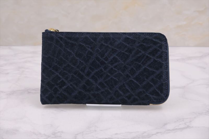 プレゼントのゾウ革ファスナー長財布　31205